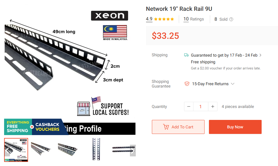 Shopee rack rails